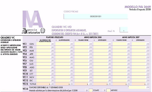 Dichiarazione sostitutiva per IVA 10 USO ESCLUSIVAMENTE CUCINA